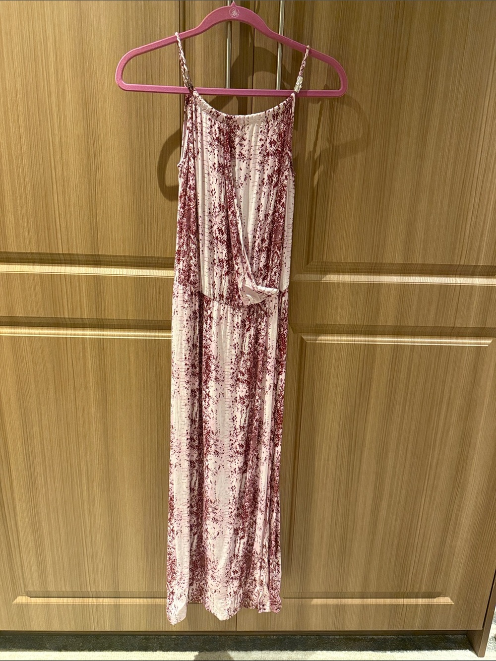 Heidi Klein Pink Marble-Print Sleeveless Maxi Dress